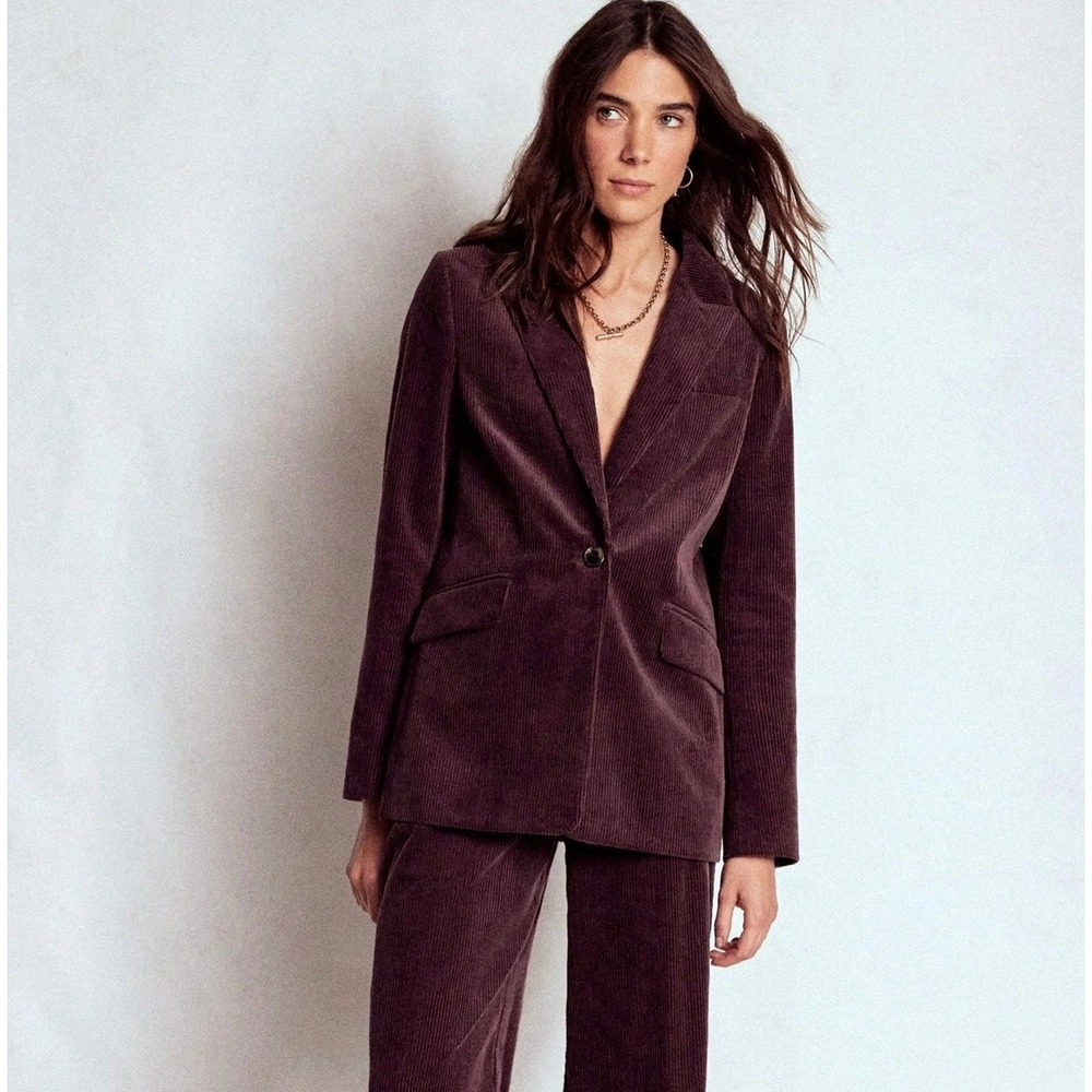 BODEN NWT $229 Woodbridge Corduroy Blazer in Deep Aubergine Size 14
